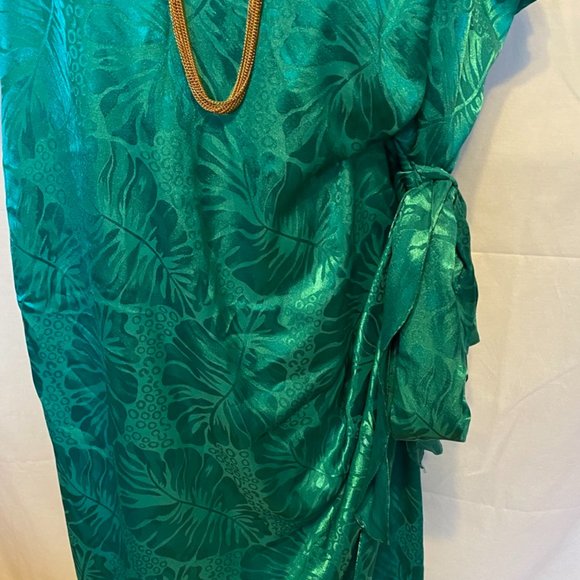 Beautiful! Addition-Elle Green V-Back w/Buttons Belt Polyester Dress ~ Sz. 20.5 - Picture 3 of 11